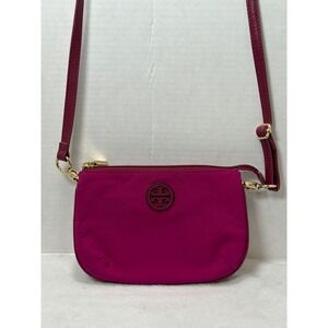 Tory Burch Crossbody Bag Women Small Magenta Pink Nylon Gold Hardware